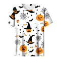 thumbnail image 4 of Mifsaly Halloween Tops for Women 2026 Spooky Witch Graphic T-Shirt Short Sleeve Crewneck Casual Fall Tees Multicolor,M, 4 of 5