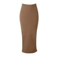thumbnail image 2 of Kilaqueen Pencil Skirt for Women Stretch Slim Fit High Waisted Bodycon Skirt Solid Color Business Dress Office Work Long Skirt with Back Slit, 2 of 4
