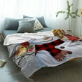 thumbnail image 2 of Happy Christmas Snowman and Cardinals Throw Blankets, Grey Soft Fleece Blanket Decorative for Home Sofa Couch Chair Living Bedroom,60x80 inches,, 2 of 5