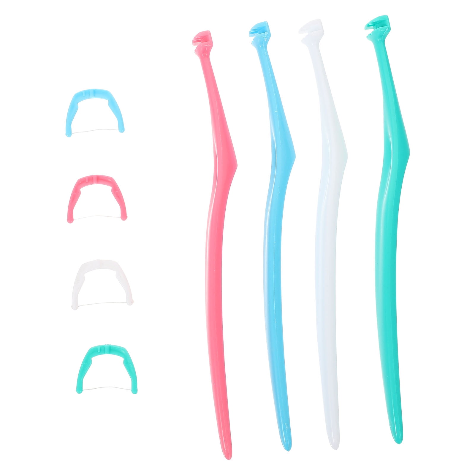 HOMEMAXS 4 Sets Plastic Floss Stick Dental Floss Sticks Replaceable Floss Plastic Floss Sticks