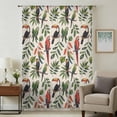 thumbnail image 2 of Farmhouse Parrots Semi Sheer Curtains Drapes for Living Room,Bedroom,French Doors Window 84 Inches Long,Spring Summer Botanical Leaves Burlap Rod Pocket Chiffon Curtain Drapery Voile Draperies Panel, 2 of 8