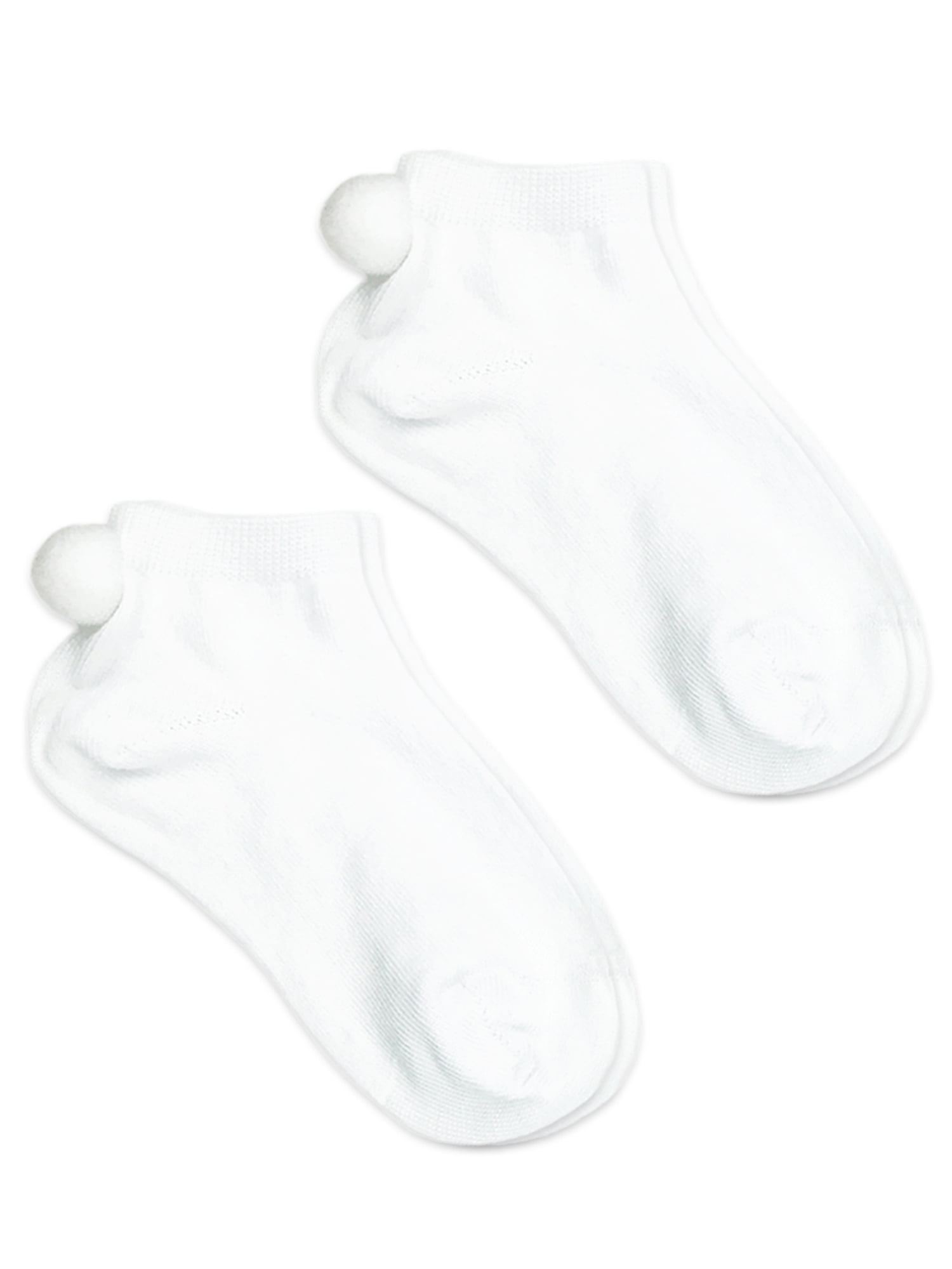 Jefferies Socks Girls Cut Pom Socks 2-Pack, Sizes XS-M -