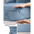 thumbnail image 3 of HTOOQ 7 PC Sheet Set Bamboo Sheets Deep Pockets 18" Eco Friendly Wrinkle Free Sheets Machine Washable Hotel Bedding Silky Soft HTOOQ Light Blue Split King, 3 of 7