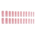 thumbnail image 3 of 3 juegos de uñas postizas cuadradas largas, uñas postizas de color rosa perla Uñas postizas acrílicas, uñas artificiales para mujeres y niñas, 3 of 3