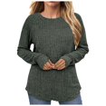 thumbnail image 3 of Futezty Women Sweatshirt Womens Plus Size Tops Crewneck Long Sleeve Shirts Loose Tunic Tops Curved Hem Fall Pullover Loose Fit Dressy Crew Neck Pullover Basic Sweaters For Women Tunic For Women, 3 of 6
