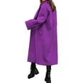 thumbnail image 4 of LilyLLL Womens Winter Warm Peacoat Double Breasted Longline Woolen Coat Jacket Outwear, 4 of 4