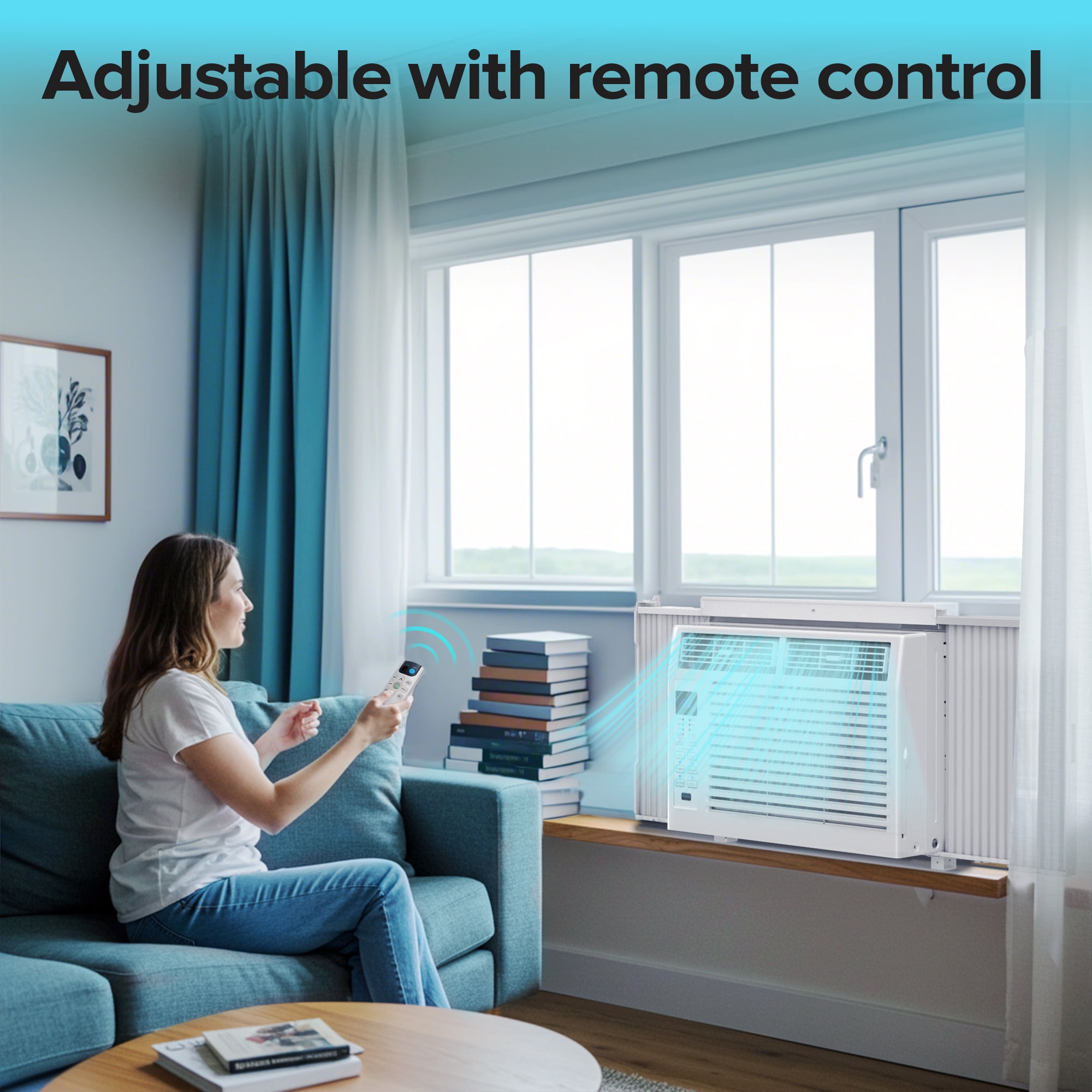 KISSAIR 6,000 BTU 115V U Shaped Window Air Conditioner, for Small Room AC Unit air conditioner Easy Installation, Cools up to 250 Sq. Ft
