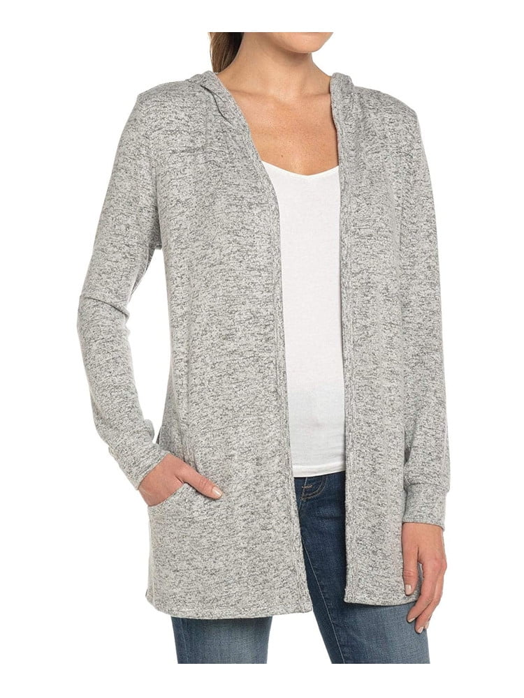 Hooded Open Front Cardigan w 