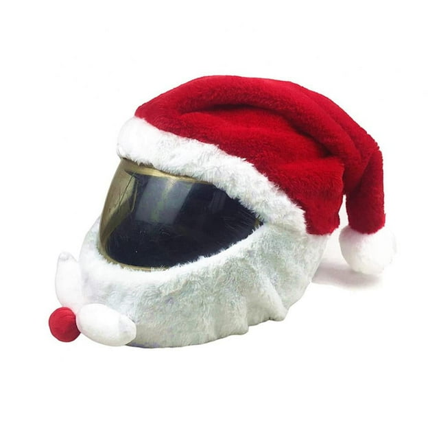 New Santa Cycling Helmet Christmas Motorcycle Helmet Cover Full Face Safe Hat Santa Claus Racing Cap Merry Christmas Decor