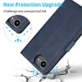 thumbnail image 3 of Wallet Case for iPhone 16e, 2 In 1 PU Leather Flip Phone Case with Detachable Magnetic TPU Inner, Kickstand Phone Cover with Card Slots & Wrist Strap for iPhone 16e, Blue, 3 of 7