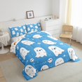thumbnail image 2 of jejeloiu Kawaii Funny Ghost Bedding Comforter Set,Happy Halloween Twin Comforter Sets,Spooky Skeleton Skull Bedding Set For Boys Kids,Breathable Bedroom Decorative Reversible,2 Pieces, 2 of 7