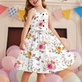thumbnail image 2 of XUNKUSGA Girls Summer Dresses Casual Floral Boho Square Neck Midi Dress Spaghetti Straps Floral Tiered Sundress Smocked Shirred Party Dress 2-12 Years, 2 of 6