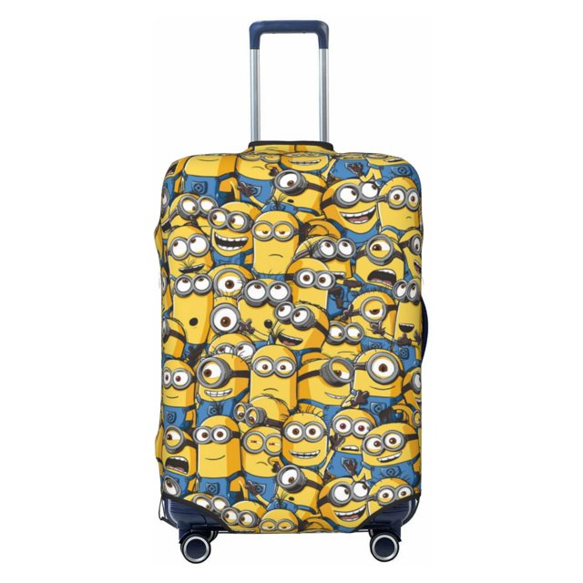 Cute Anime Cartoon Minions Travel Suitcase Protective Cover Trunk Case Washable Elastic Luggage Cover Fits Large Suitcase Protector Baggage With Concealed Zipper Gifts