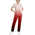 thumbnail image 6 of MLQIDK Scrubs for Women Set Plus Size Medical Uniforms Stretchy V Neck Scrub Tops and Pants Nursing Scrubs Scrub Joggers Tall Scrubs Red M, 6 of 6