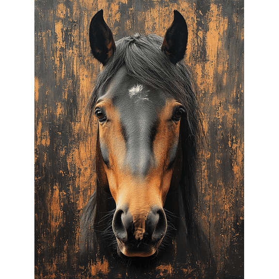 Brown Horse Head Canvas Print/Wall Art, Suitable for Living Room, Bedroom, Office, Farmhouse Decor, and Stable Decor.