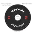 thumbnail image 3 of Titan Fitness 2.5 KG Pair Black Change Fractional Weight Plates, Rubber Coated Steel Bumper Plates, Fit Olympic Sized Barbells For Strength Training and Weightlifting, 3 of 4