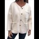thumbnail image 1 of Abrigo de Lana con Botones, Larga, Cuello Redondo y Bolsillos para Mujer, Informal, de Otoño e Invierno. XL, 1 of 7