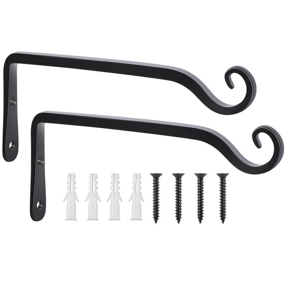 Soporte de pared para colgar plantas FEED GARDEN, 25 cm, 2 unidades, negro
