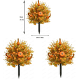 thumbnail image 3 of 3 PCS Fall Pumpkin Artificial Flowers for Outdoors with Ground Stakes,22" UV Resistant Artificial Outdoor Plants with Orange Leaves&Gourds,Autumn Fake Plant for Garden,Halloween & Thanksgiving Decor, 3 of 8