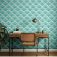 thumbnail image 3 of S4Sassy Self-Stick Decorative Wallpaper, Plam Leaf Wall Paper, Vinyl Waterproof Contact Paper, Blue, 25"X 240" Removable Renter Friendly Walls Covering For Bedroom, Dining Room, 3 of 9