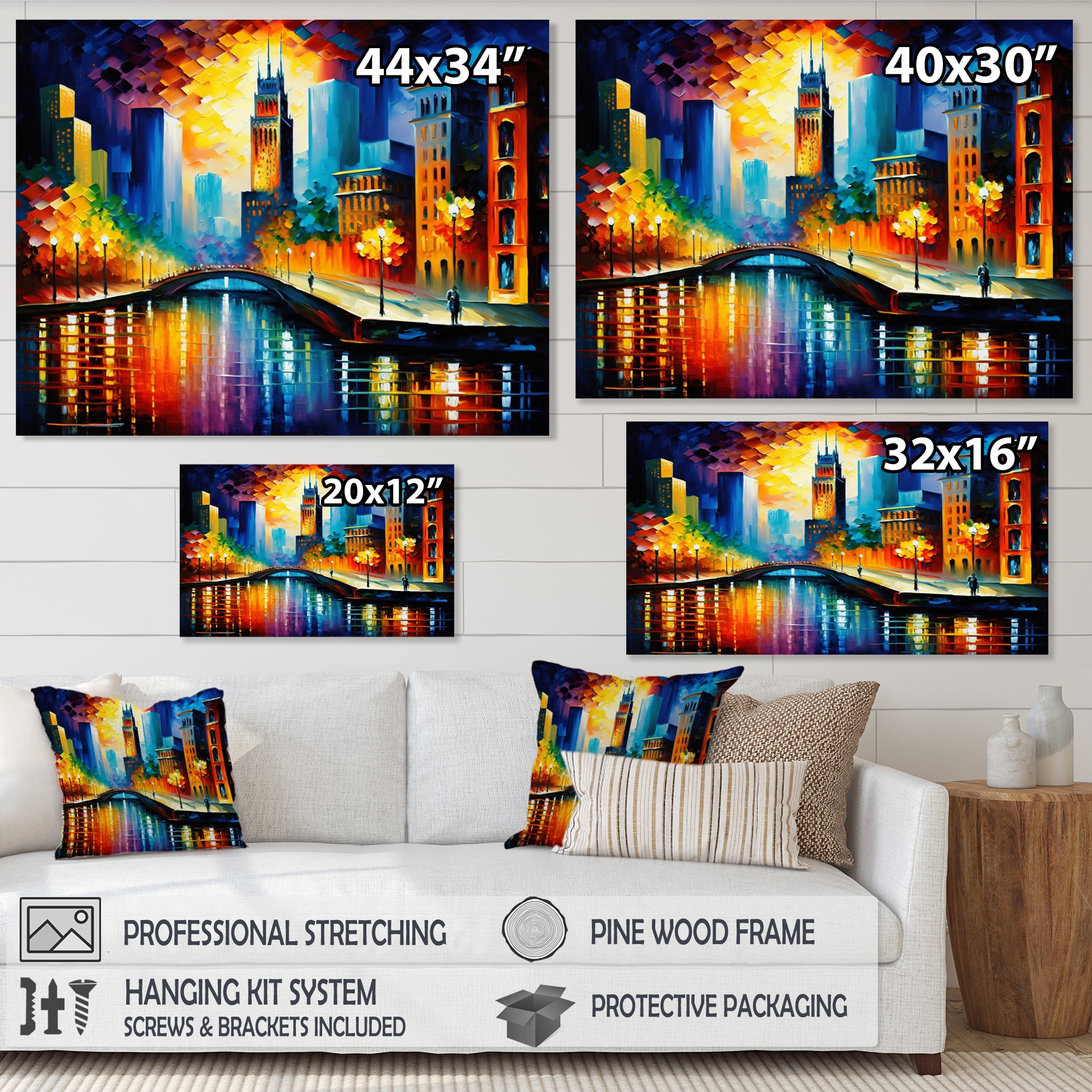 Designart Colorful Chicago Downtown Canvas Wall Art