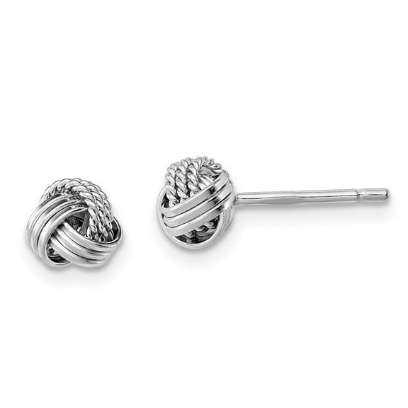 Primal Silver Sterling Silver Rhodium-plated Triple Knot Rope Post Earrings