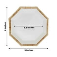 thumbnail image 3 of Efavormart 25 Pack | 9" White Bamboo Print Rim Geometric Dessert Paper Plates, Octagonal Disposable Appetizer Salad Party Plates, 3 of 11