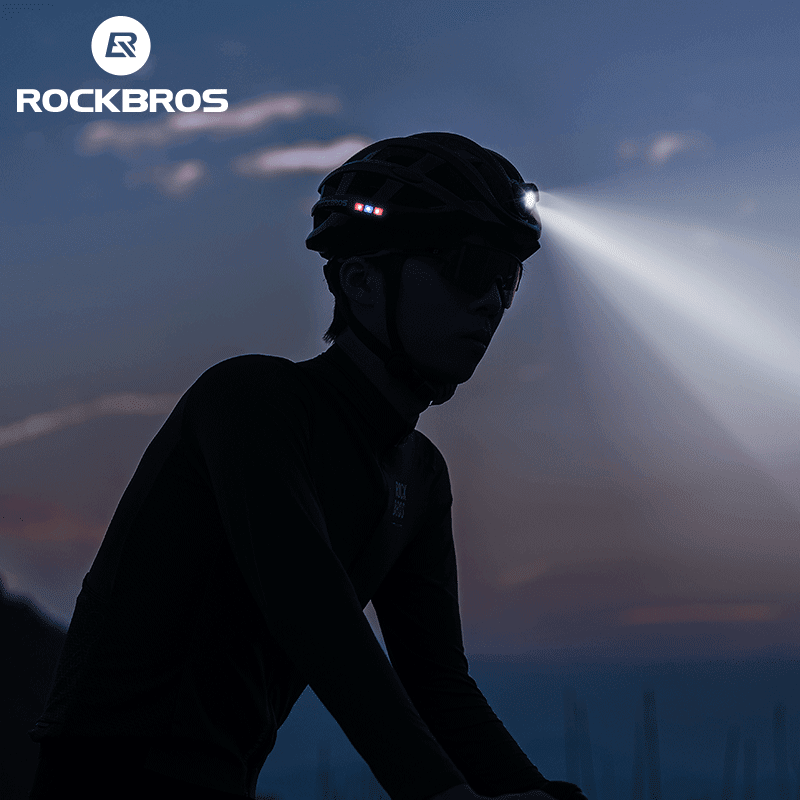 ROCKBROS Bicycle Helmet Multi-functional Head Light 4-sided Lighting Safety Riding/Working Helmet