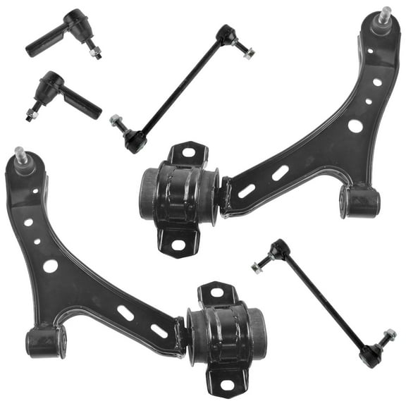 TRQ 6 pc Steering & Suspension Kit Control Arms Tie Rods Sway Bar End Links New PSA63536