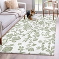 thumbnail image 3 of 2.7x5 Area Rugs, Green Leaf Flower Non-Skid Rubber Backing Large Rectangle Rugs - Living Room Bedroom Home Office, Vintage Farmhouse Bohemian Spring Indoor Floor Mat Carpets Washable Rug, 3 of 9