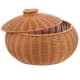 thumbnail image 1 of Cesta tejida con tapa, cesta para el hogar, cesta para guardar comida, pan, frutas y huevos., 1 of 6