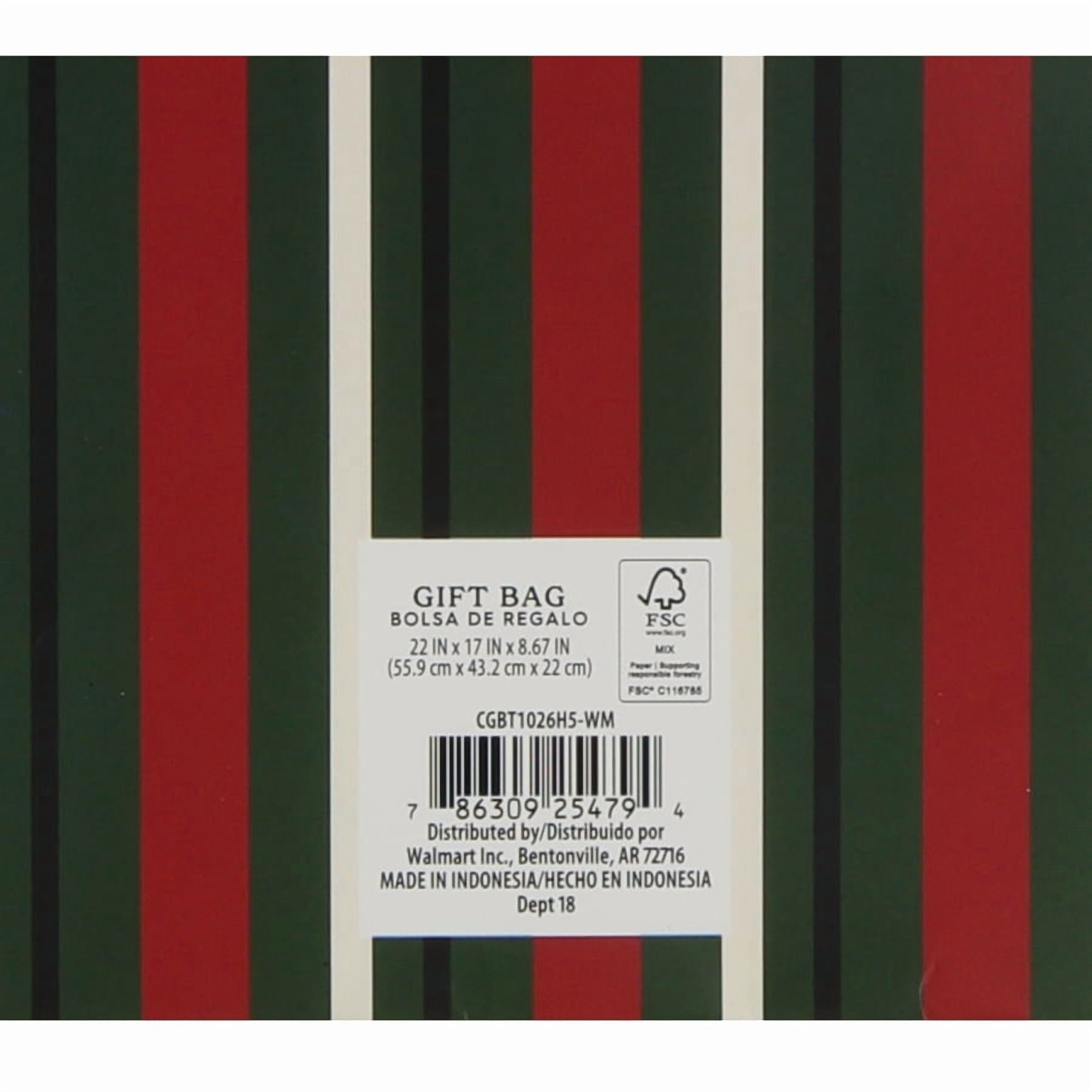 Super Jumbo Red and White Vintage Car Christmas Paper Gift Bag, 22" x 8.67" x 17", by Holiday Time