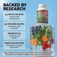 thumbnail image 3 of Clean Nutraceuticals Fruits and Veggies Supplement Reds & Green Superfood - Balance of Over 70 Fruit & Vegetable Supplements Capsules with Probiotics Prebiotics Digestive Enzymes - 120 Ct USA, 3 of 9