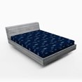 thumbnail image 2 of Ambesonne Sky Print Fitted Sheet, Night Time Pattern Stars, King Size, Navy Blue Pale Yellow, 2 of 5