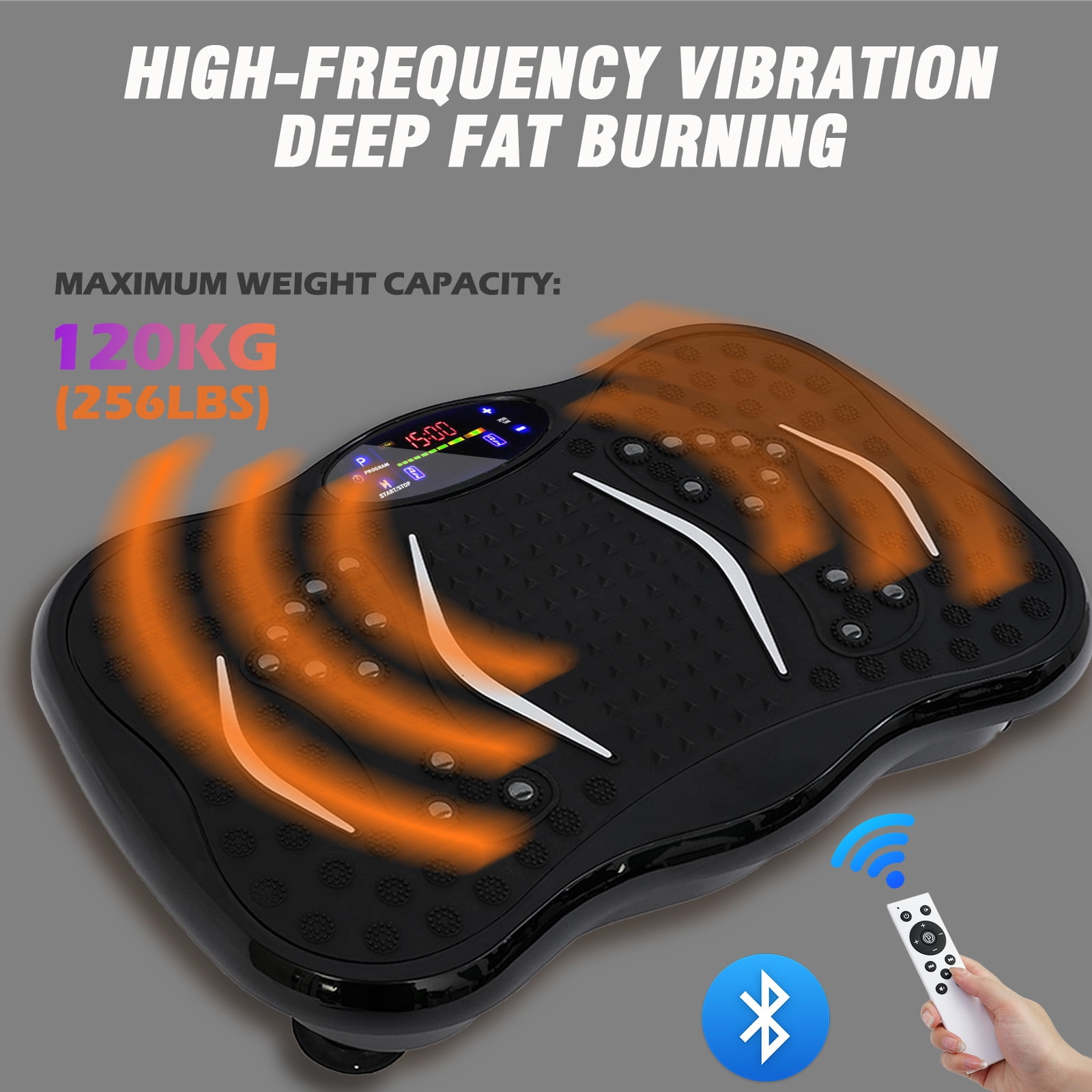 Vibration Plate Exercise Machine with 99 Levels Speed and Bluetooth, Vibrating Plate Machine for Weight Loss, Body Shaping, Health Conditioning, and Massage, Black