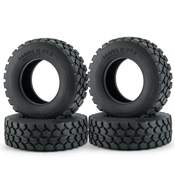 RCLIONS 4Pcs Rubber Tyre Wheels Tires 84x30mm for Tamiya 1/14th Wheel Rim Hubs RC Tractor Trailer Cargo Tow Drag Truck Parts