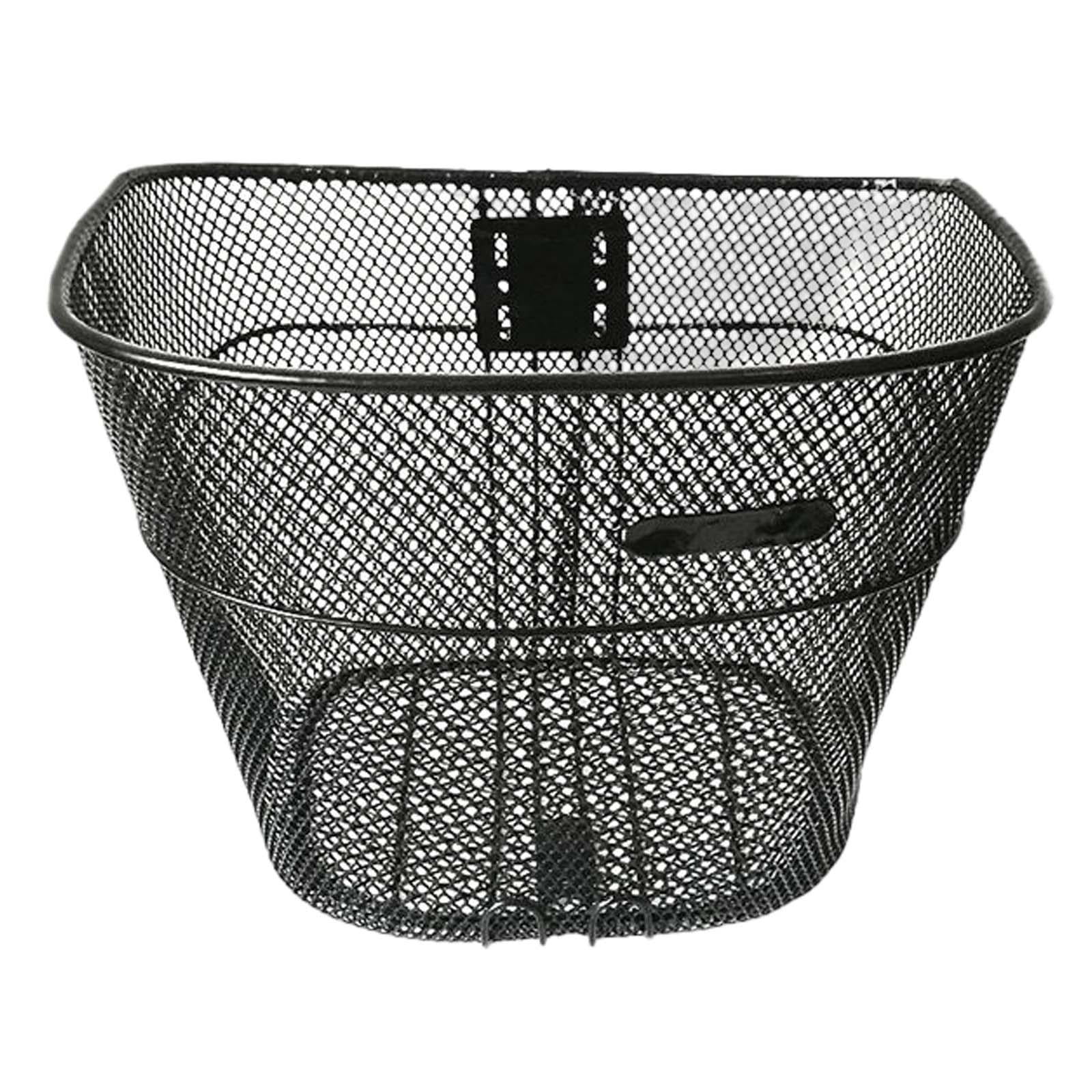 Vensio Heavy Duty Iron Mesh Bike Front Basket with 3 Fixed Holders Removable Handlebar Storage for Shopping