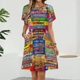 thumbnail image 2 of Candy Wrappers Dress Summer Street Style Dresses Female Short Sleeve Printed Sundress, 2 of 7