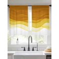 thumbnail image 2 of Orange Gradient Sheer Curtains for Living Room Bedroom, Watercolor Abstract Orange Gradient Water Ripples Light Filtering Sheer Curtains, Rod Pocket Voile Window Drapes, 2 Panels Set 54"x 45", 2 of 7