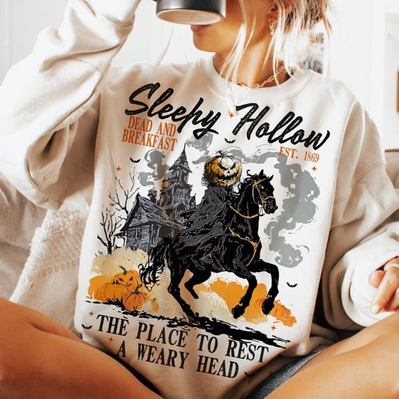 Sleepy Hollow Sweatshirt, Halloween Shirt, Vintage Halloween Sweatshirt, Halloween Sweatshirt, Halloween Shirt, Skeleton Sweatshirt, Pumpkin Sweatshirt