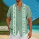 thumbnail image 2 of Mens Casual Botón Arriba Camisas Manga Corta Vintage Boliche Cuba Playa Camisas de Verano Botón Arriba, 2 of 5