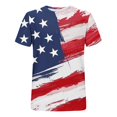 thumbnail image 5 of Fiudx Ofertas Relámpago Blusa de Manga Corta con Estampado de Día Independiente para Mujer, Blusa con Cuello Redondo, 5 of 5