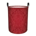 thumbnail image 1 of Balery Vintage Burgundy Cesta de ropa redonda con asas, impermeable, independiente, para ropa, juguetes, dormitorio y familia-Small, 1 of 6