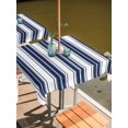thumbnail image 2 of Outdoor Tablecloth with Umbrella Hole for Patio/Picnic/Party/Camping, Navy Blue Striped Waterproof Table Cloth Square Cover Washable, Modern Thin Line Vertical Stripes (54"x 54"), 2 of 9
