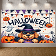 thumbnail image 3 of Decorative Design Happy Halloween Banner Dog Costume Polyester Material Pumpkin Decoration for Halloween Party Fall Festival Indoor Decoration, 3 of 9