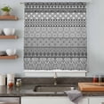 thumbnail image 4 of Grey Black Boho Semi Sheer Curtains Drapes for Living Room, Bedroom, French Doors Window 63 Inches Long, Vintage Ethnic Tribe Abstract Art Rod Pocket Chiffon Curtain Drapery Voile Draperies Panel, 4 of 8
