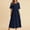 Dark Blue Sundresses for Women, variant on Dyegold Sundresses for Women Casual Beach - Maxi Dresses for Women Round Neck Short Sleeve Ruffle Solid Color Casual Flowy Cute Swing Summer Gown Sun Dress