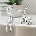 thumbnail image 4 of 2.3-Inch Modern Metallic Bunny Figurines - Shiny Sitting Rabbit Statues in Gold, Silver, Pink for Shelf, Table, Office, Living Room, Car Dashboard Decor, 4 of 9