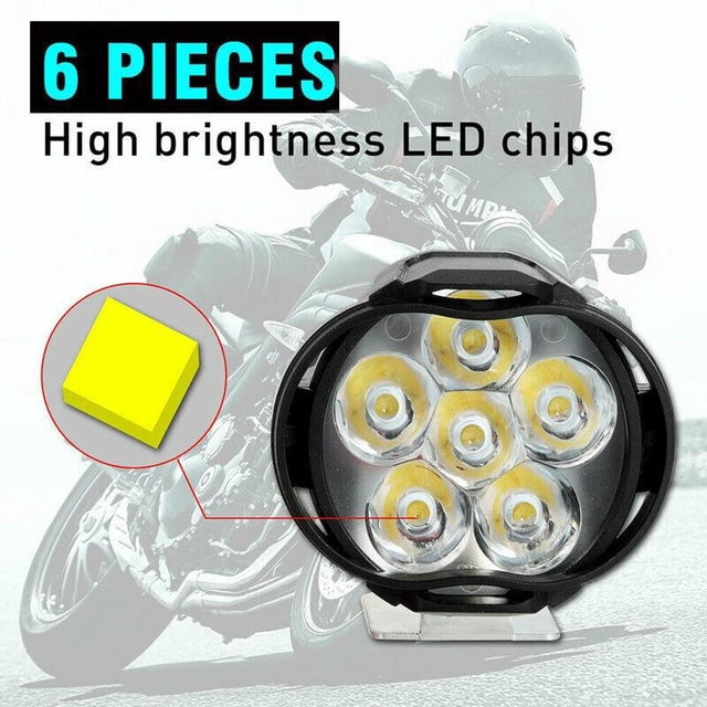 2 piezas 6 luces LED para motocicleta, denteros LED compatibles con denteros de motocicletas, luces de conducción Macarena Faro de luz de motocicleta