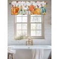 thumbnail image 6 of Fall Orange Green Pumpkin Valances for Windows Sunflower Maple Leaf Wood Grain Kitchen Valance Curtain Rod Pocket Small Curtains for Cafe Bathroom Laundry Basement 60" x 18", 6 of 8
